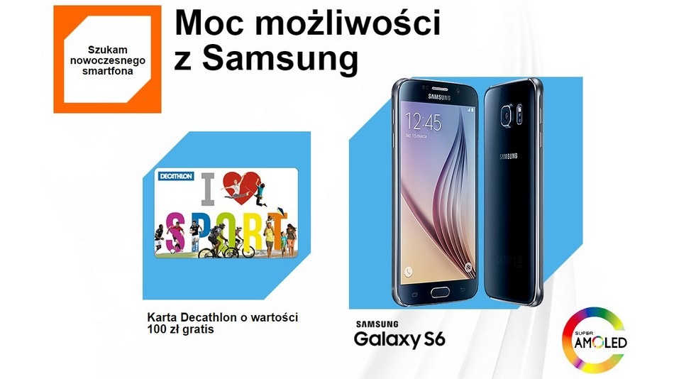 Samsung Galaxy S6 w Orange z kartą Decathlon