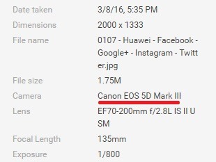 Canon EXIF