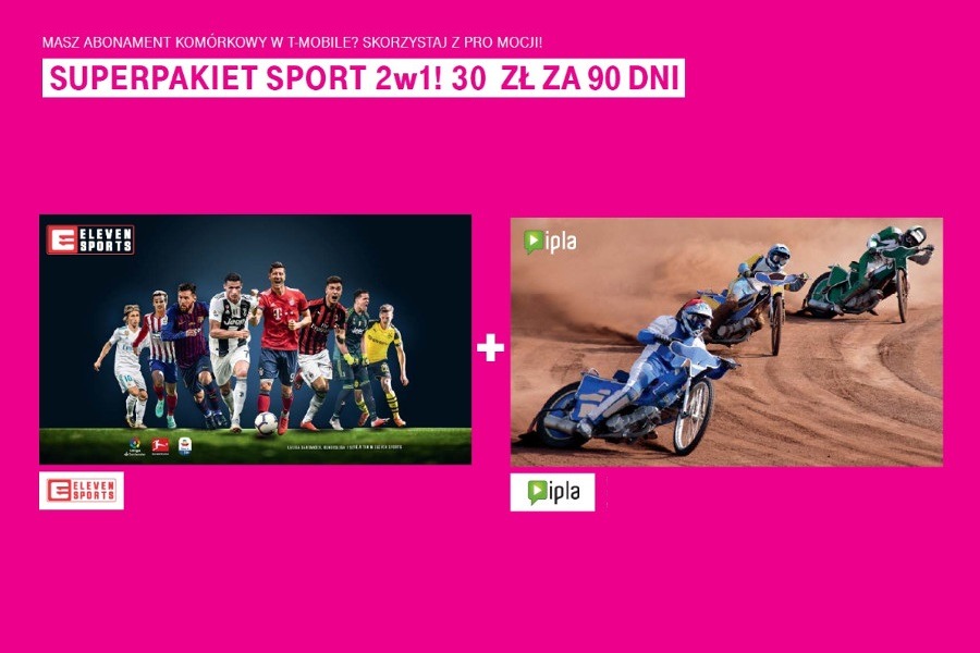 Superpakiet Sport 2w1 za 30 zł w T-Mobile