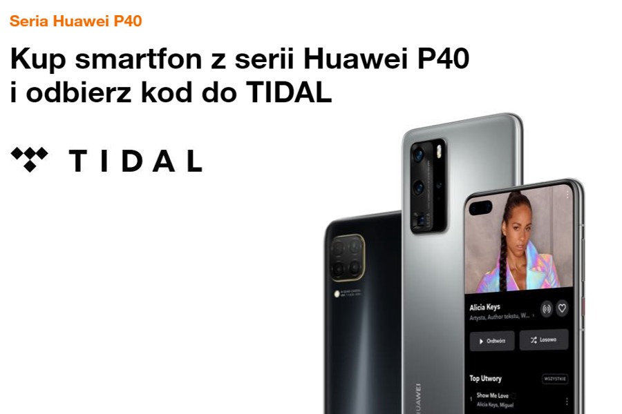 Huawei P40 promocja Tidal