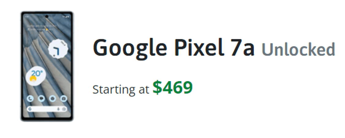 Google Pixel 7a sprzedaż