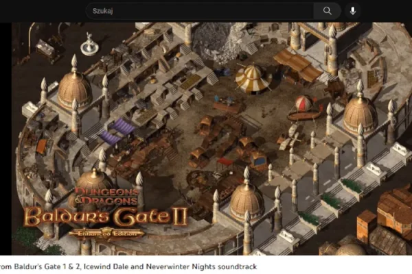screen przedstawiający promenadę Waukeen z gry Baldur's Gate 2 (soundtrack z gry)