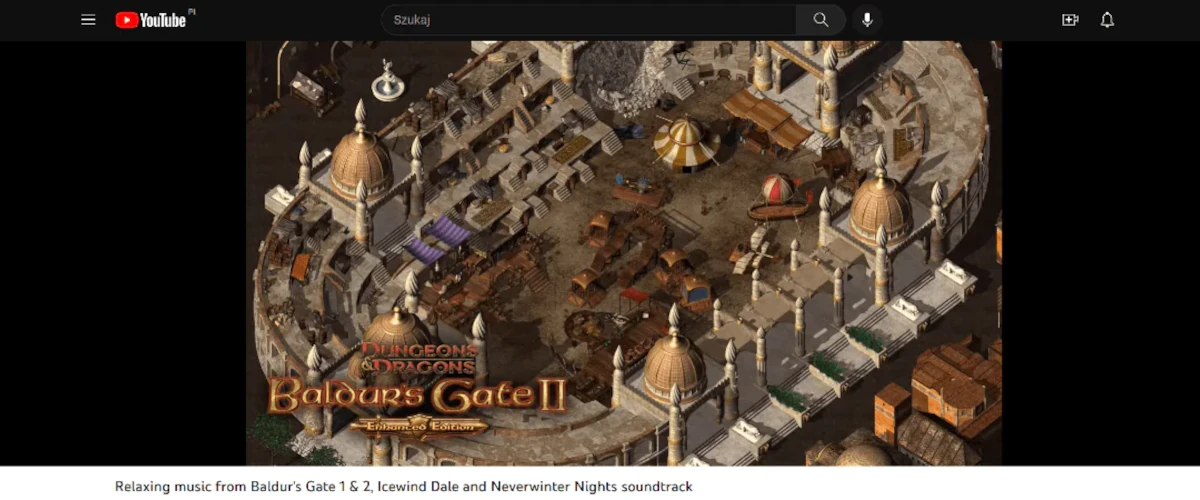 screen przedstawiający promenadę Waukeen z gry Baldur's Gate 2 (soundtrack z gry)