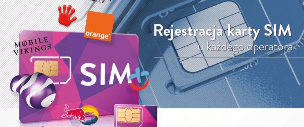 grafika prezentująca rejestrację karty SIM u operatorów Play, RBM, Orange, Heyah i Mobile Vikings