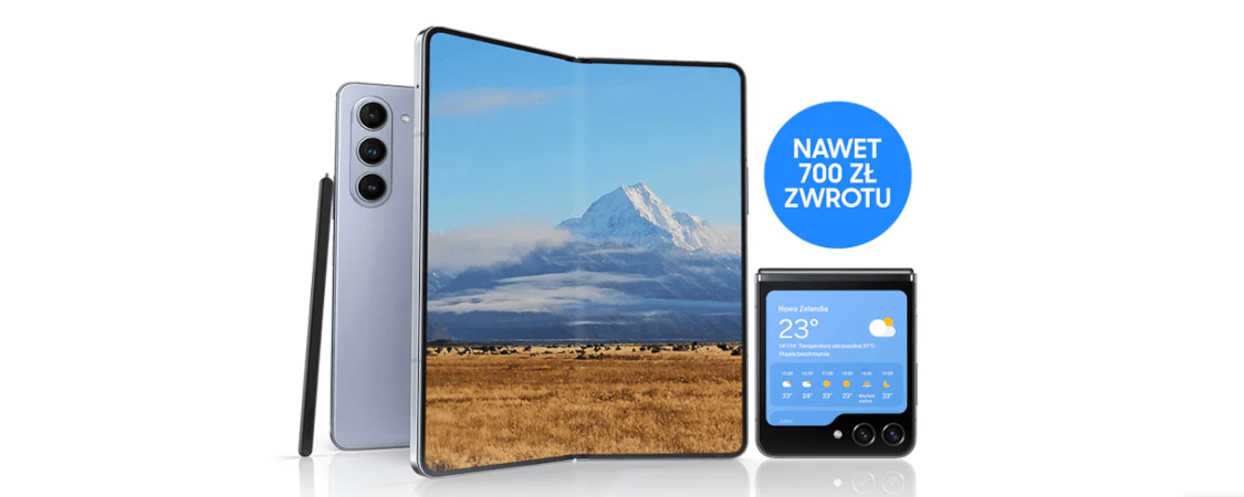 zdjęcie przedstawiające telefon Samsung Galaxy Z Fold5 promocja
