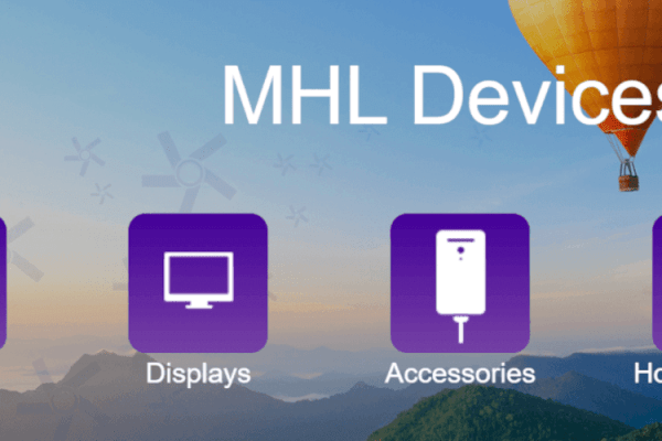 grafika MHL przedstawiająca stronę internetową technologii MHL