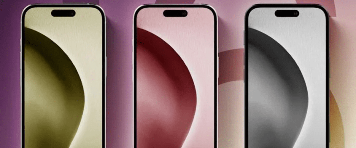 grafika przedstawiająca telefony iPhone 16 w różnych kolorach