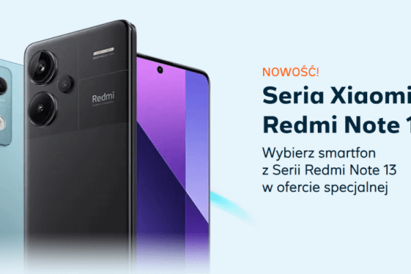 grafika firmy Xiaomi reklamująca nowe smartfony z serii Redmi Note 13