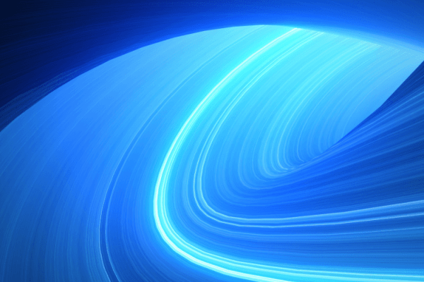 grafika przedstawiająca skręcający snop niebieskiego światła na ciemnym tle