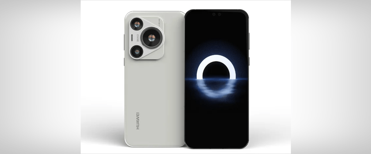 Grafika przedstawiająca możliwy wygląd smartfona z serii Huawei P70