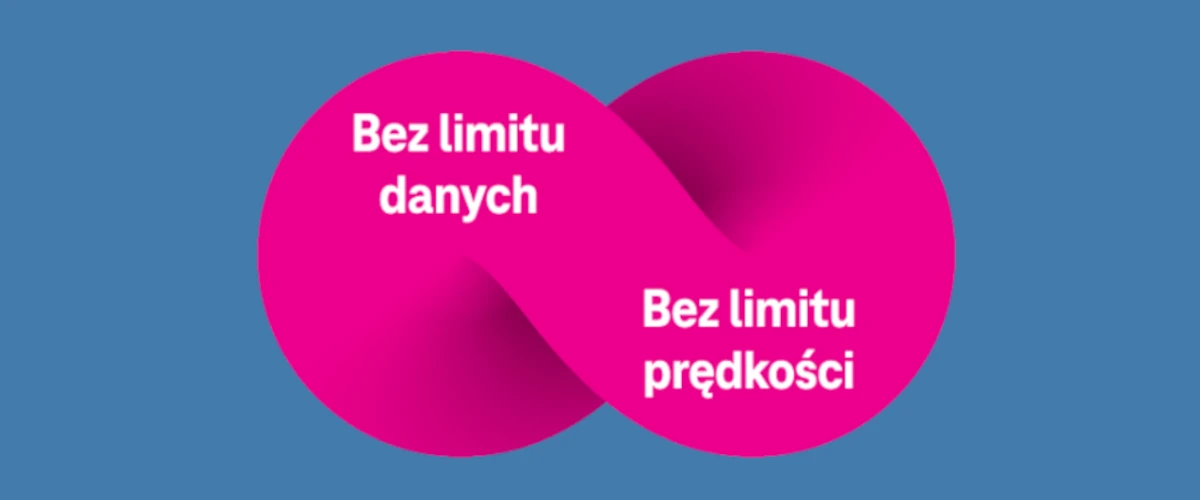 grafika firmy T-Mobile symbolizująca nielimitowany Internet bezprzewodowy