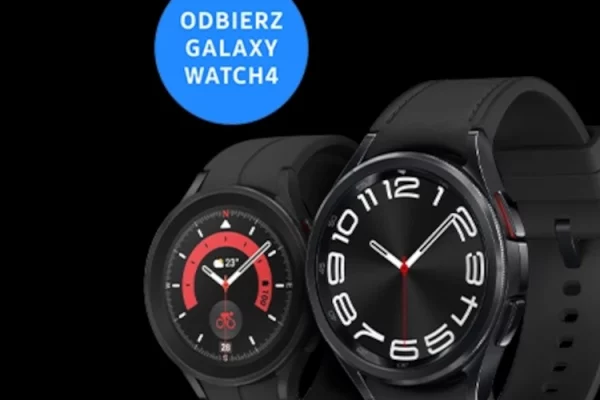 grafika przedstawiająca 2 zegarki Samsung Galaxy Watch w różnych wersjach