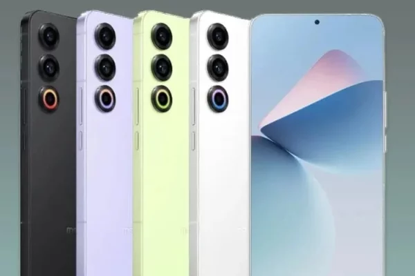 Grafika przedstawiająca Meizu 21 Note w różnych wariantów kolorystycznych