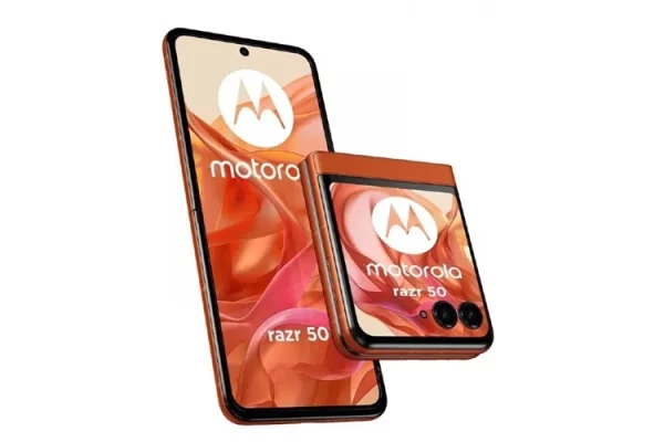 Grafika przedstawiająca prawdopodobny wygląd składanego smartfona Motorola Razr 50