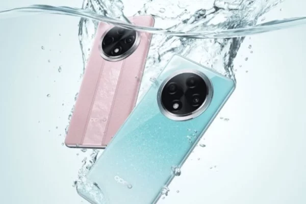 Grafika przedstawiająca smartfon OPPO F27 Pro w różnych wariantach kolorystycznych
