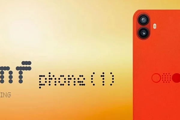 Grafika przedstawiająca smartfona CMF Phone 1 w wyrazistej wersji kolorystycznej
