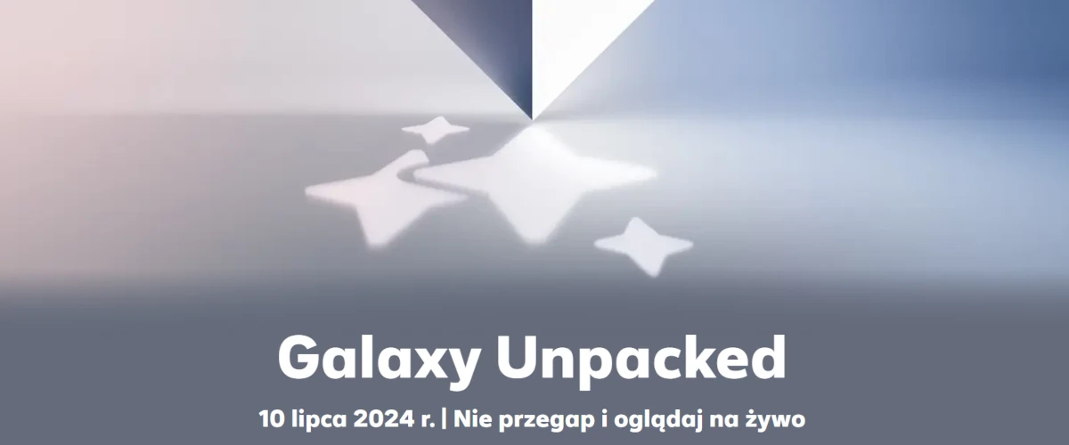 grafika firmy Samsung przedstawiająca wydarzenie Galaxy Unpacked 2024, a więc premierę Galaxy Z Fold6 i Galaxy Z Flip6