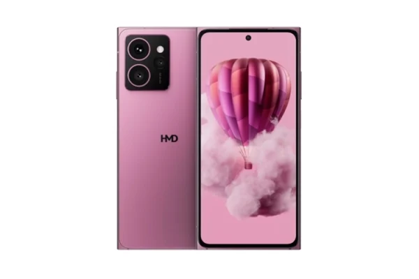 Grafika przedstawiająca smartfon HMD Skyline w kolorze różowym