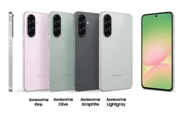 Grafika przedstawiająca różne warianty smartfona Samsung Galaxy A56