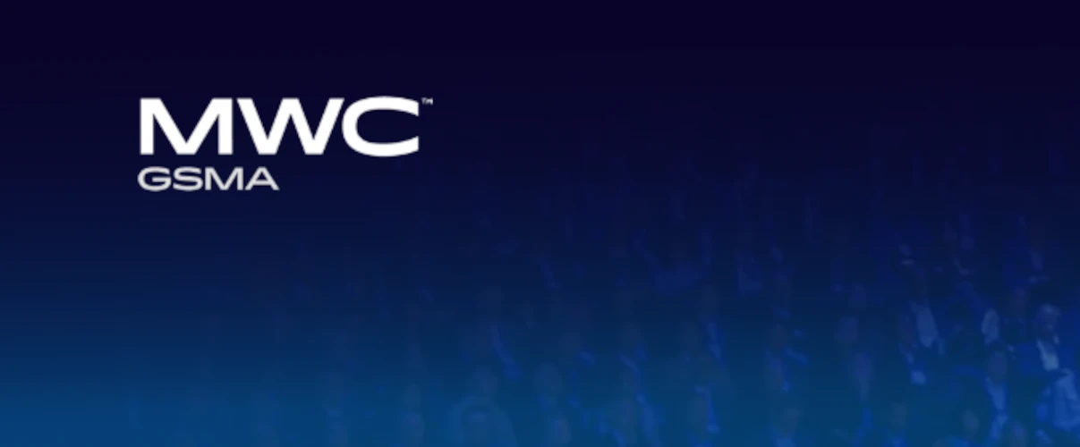 grafika przedstawiająca symbolicznie międzynarodowe targi elektroniki MWC 2025 w Barcelonie