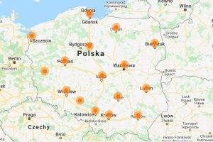 Orange światłowód mapa zasięgu