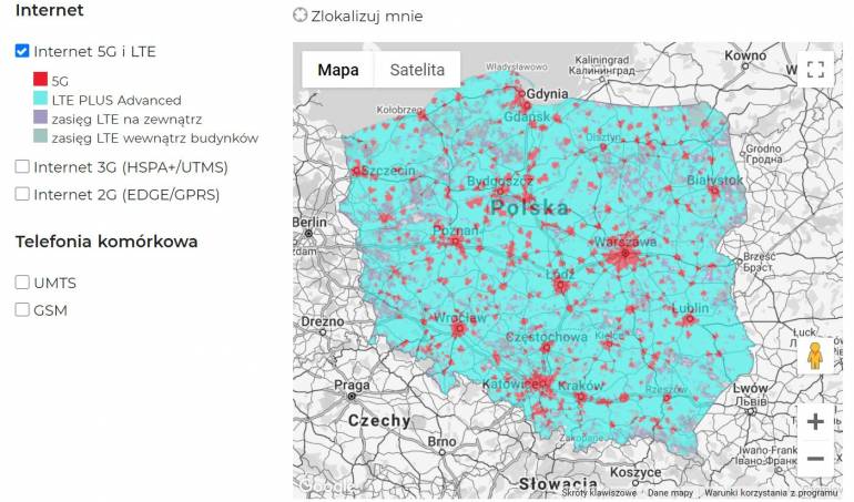 zasięg sieci OTVARTA