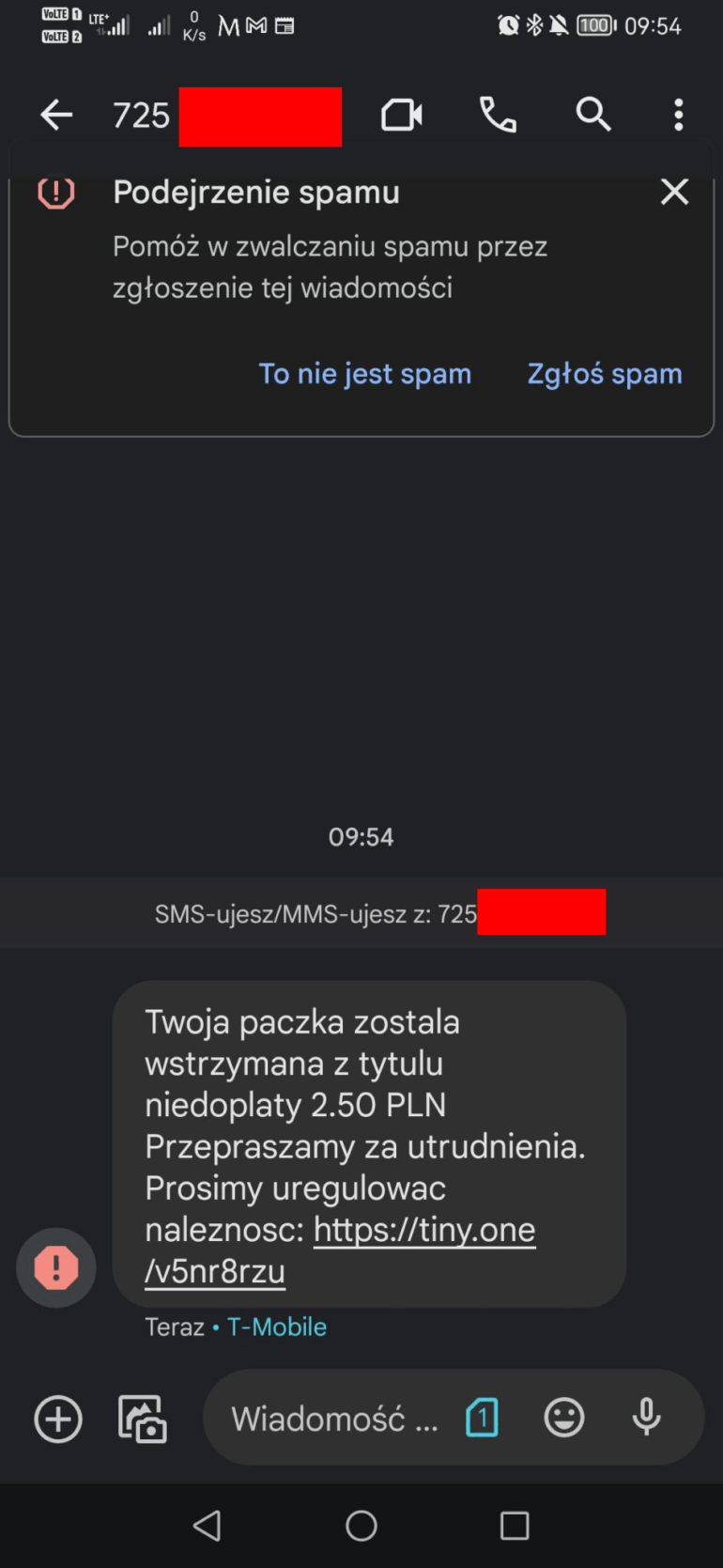 SMS oszustwo