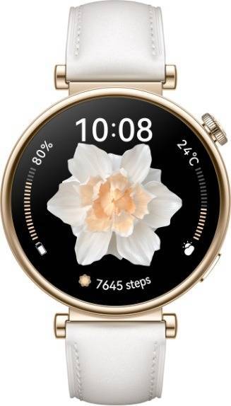 zdjęcie przedstawiające smartwatcha Huawei Watch GT 4 w wersji białej (kobiecej)