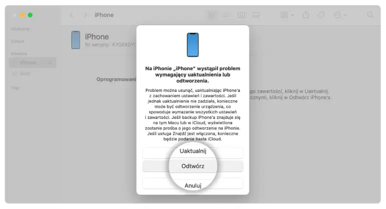 screen autorstwa Apple przedstawiający możliwość odblokowania iPhone'a bez kodu