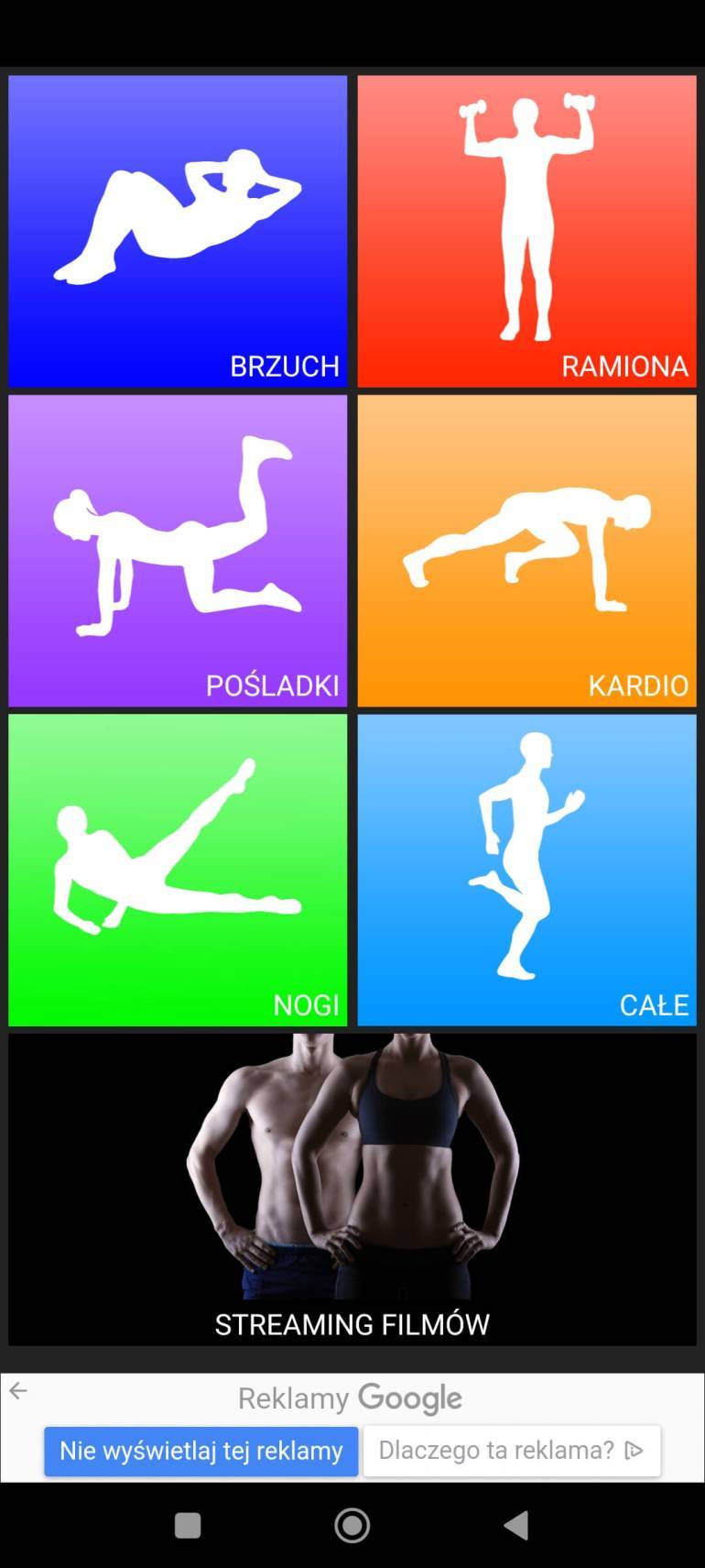 screen z telefonu przedstawiający aplikację fitness Daily Workouts