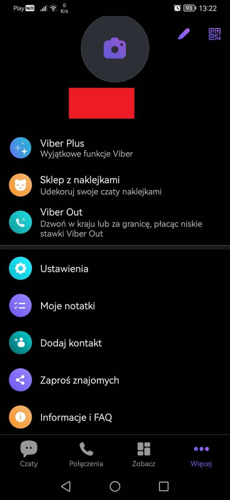 screen z aplikacji Viber
