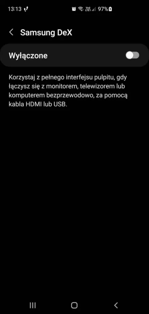 screen z aplikacji Samsung DeX