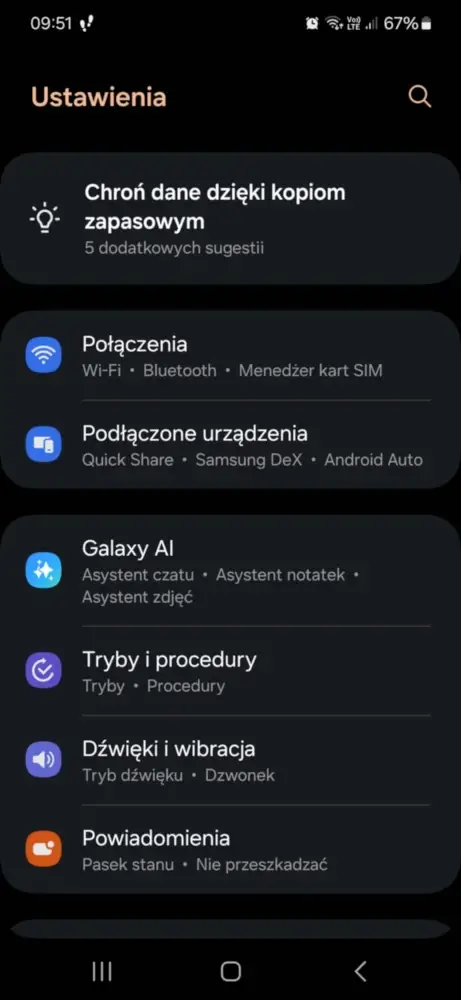 screen z ustawień telefonu pokazujący jak włączyć 5G na telefonie
