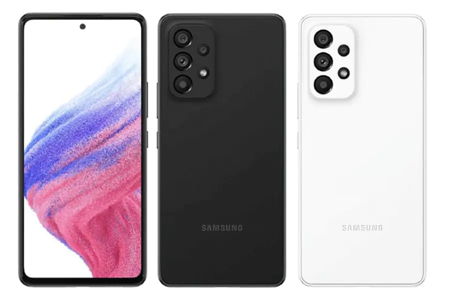 grafika przedstawiająca telefon Galaxy A53