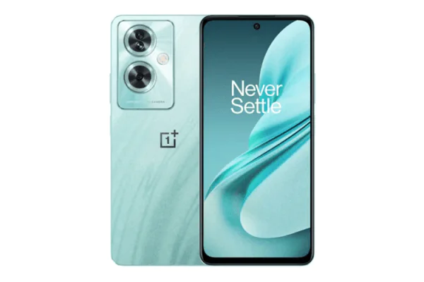 Grafika przedstawiająca telefon OnePlus Nord N30 SE w kolorze turkusowym