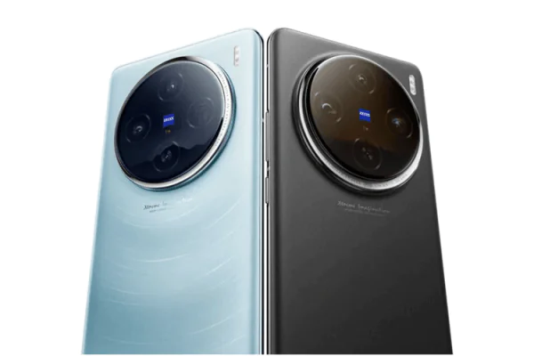 Grafika przedstawiająca model vivo X100 Pro w dwóch wersjach kolorystycznych