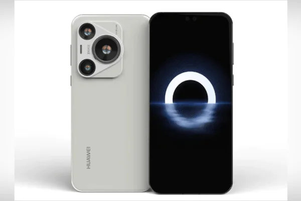 Grafika przedstawiająca możliwy wygląd smartfona z serii Huawei P70