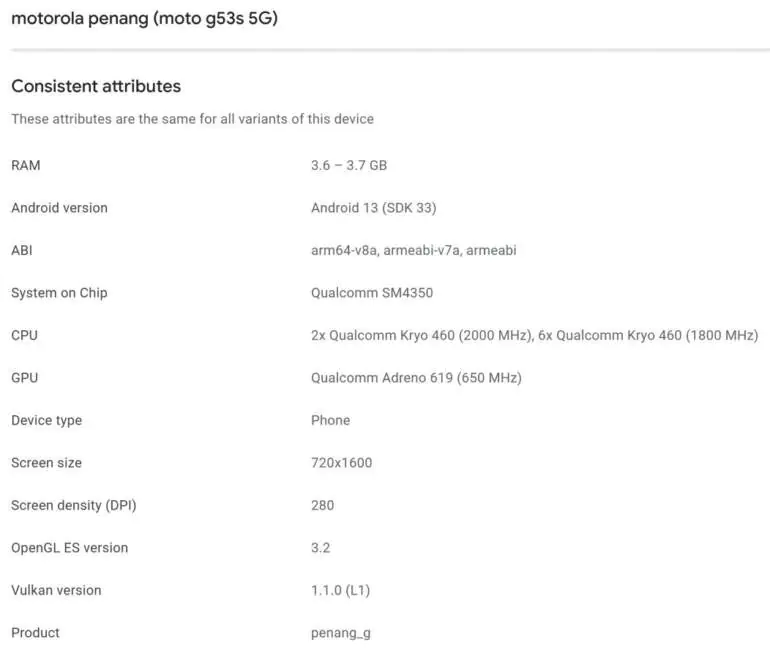 Moto G53s 5G Google Play