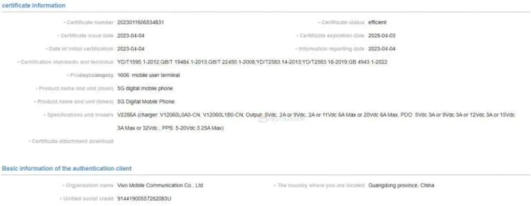 vivo X Fold 2 ładowanie 120 W