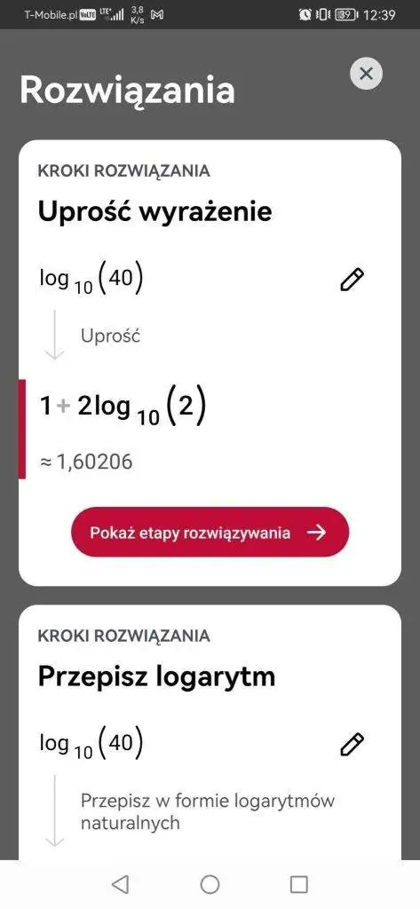 aplikacja do rozwiązywania zadań z matematyki