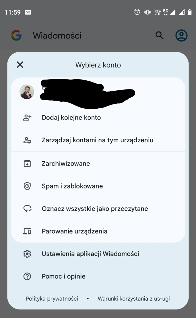 screenshot z aplikacji czat RCS